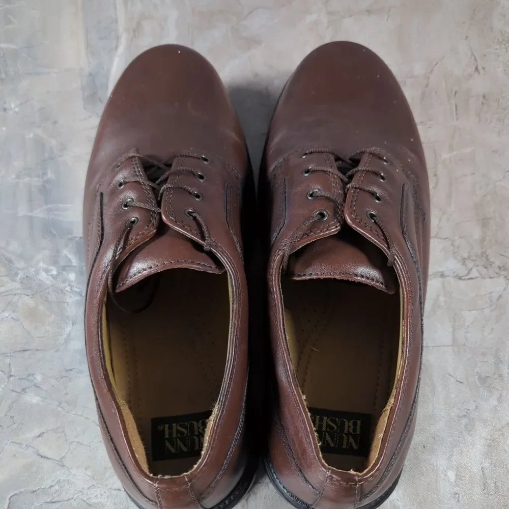 Nunn Bush Mens Size‎ 9 M Brown Leather Plain Toe Upper Oxford Lace Up 81105-51